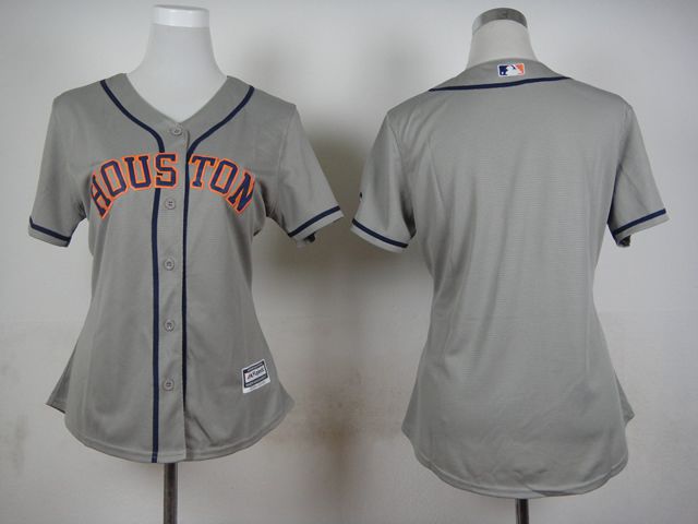 Women Houston Astros Blank Grey MLB Jerseys->youth mlb jersey->Youth Jersey